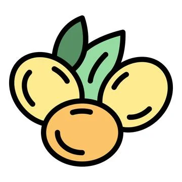 Vegetal nut icon vector flat Stock Illustration