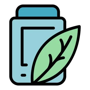 Vegetal powder icon vector flat Stock Illustration