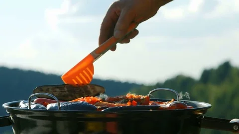 The Vegetarian barbeque Stock Footage 80975617