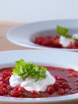 Vegetarian borsch Stock Photos