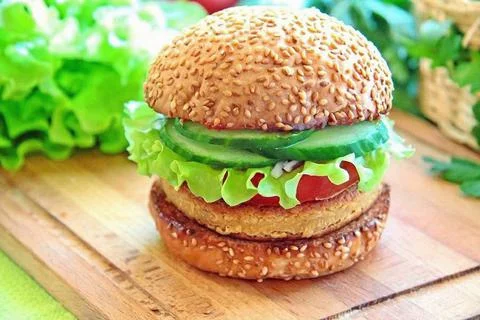 Vegetarian burger (master class) 15 of 16 Stock Photos