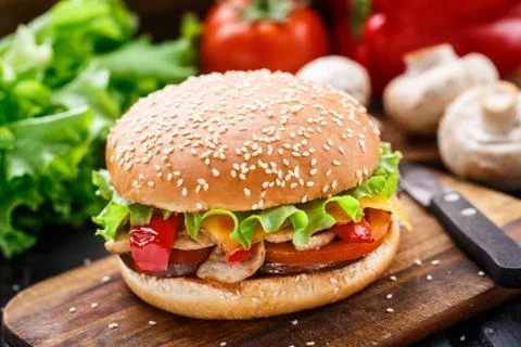 Vegetarian burger Stock Photos