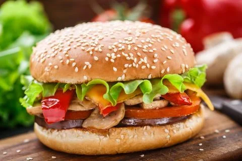 Vegetarian burger Stock Photos