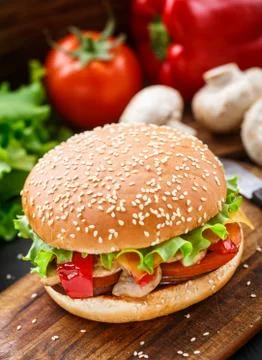 Vegetarian burger Stock Photos