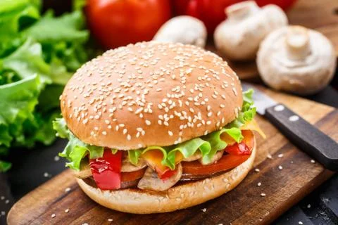 Vegetarian burger Stock Photos