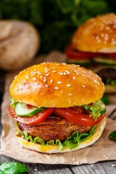 Vegetarian burger Stock Photos