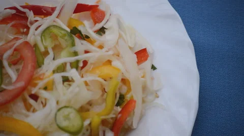 Vegetarian Coleslaw Stock Footage 48492405