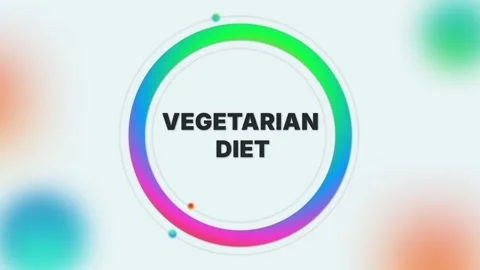 Vegetarian Diet glowing animated text with sleek ring effect Stock Footage 314222552