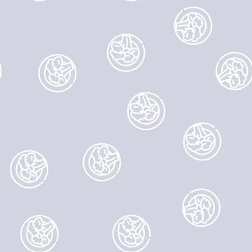 Vegetarian diet line vector seamless pattern black Stock Illustration