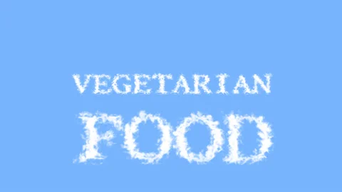 Vegetarian Food cloud text effect sky isolated background Stock Footage 139640760