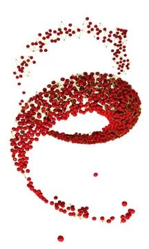 Vegetarian food: red cherry curl isolated Stock Illustration