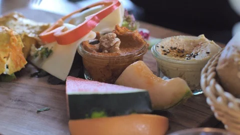 Vegetarian healthy breakfast Stock Footage 93580945
