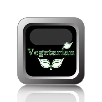 Vegetarian icon. Internet button on white background.. Stock Illustration