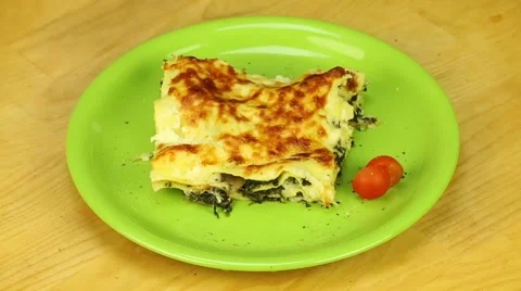 Vegetarian lasagna Stock Footage 50853172