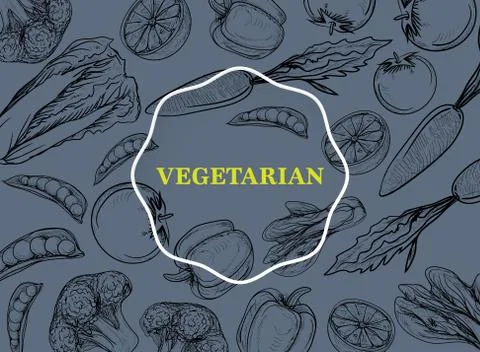 Vegetarian logo vector design template Stock Illustration