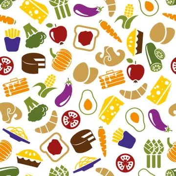 Vegetarian meals seamless pattern Stock Illustration