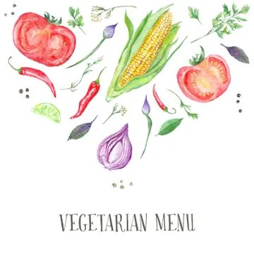 Vegetarian Menu Cover Template Stock Illustration