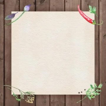 Vegetarian Menu Page Template Stock Illustration