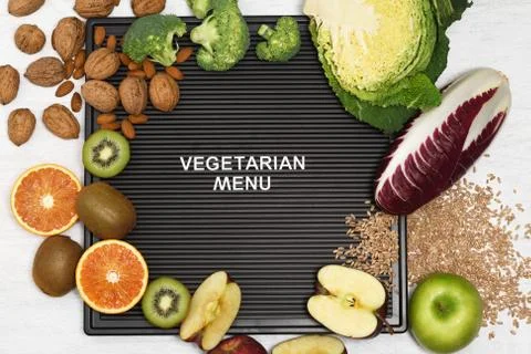 Vegetarian menu Stock Photos