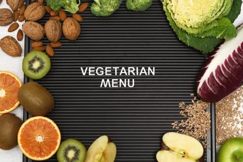 Vegetarian menu Stock Photos