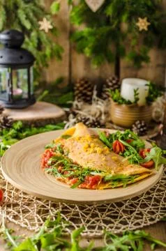 Vegetarian omelette Stock Photos
