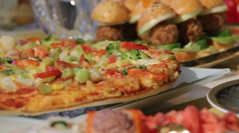 Vegetarian pizza. Stock Footage 32188215