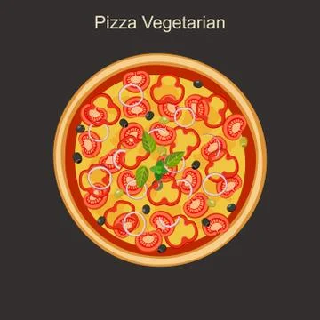 Vegetarian pizza Stock Illustration
