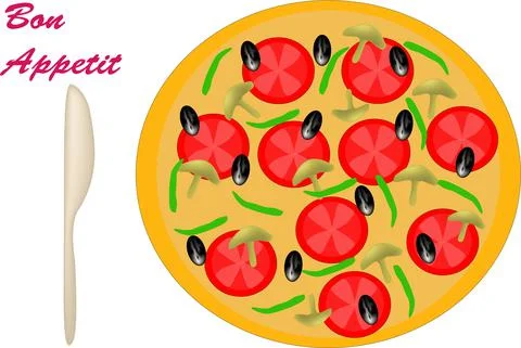 Vegetarian pizza. Stock Illustration