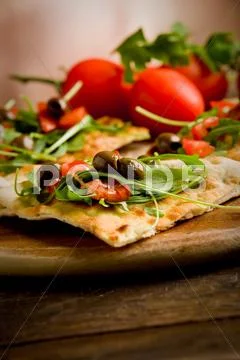 Vegetarian pizza Stock Photos