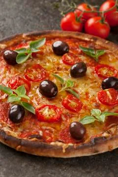 Vegetarian pizza Stock Photos