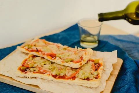 Vegetarian rectangular pizza Foto stock