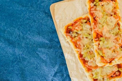 Vegetarian rectangular pizza Stock Photos