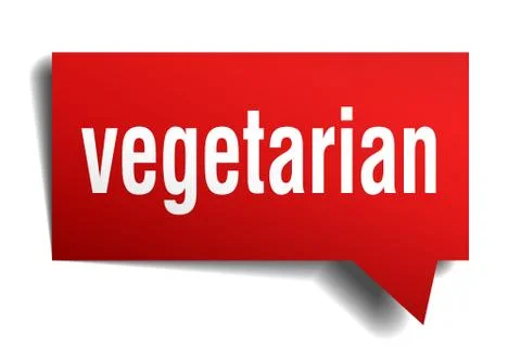 Vegetarian red 3d speech bubble Stock Illustration
