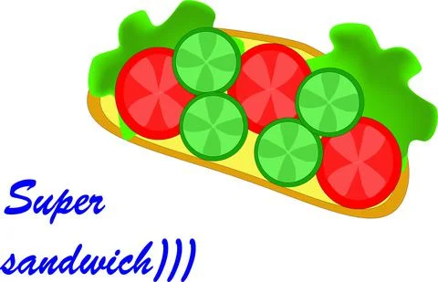 Vegetarian sandwich Stock Illustration
