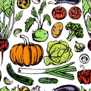 Vegetarian seamless pattern Stock Illustration