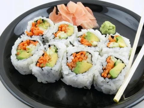 Vegetarian sushi Stock Photos
