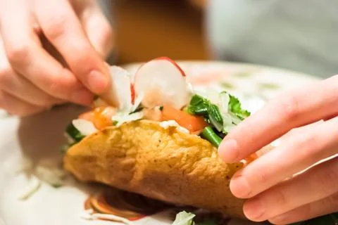 Vegetarian taco Stock Photos