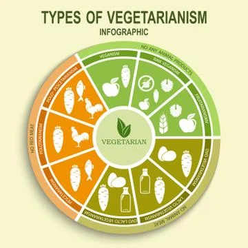 Vegetarian types infographic. Иллюстрация