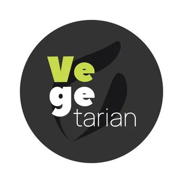 Vegetarian vector icon. Isolated circle label sign. Symbol for food, product Ilustração Stock