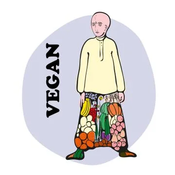 Vegetarian Vedic Boy Stock Illustration