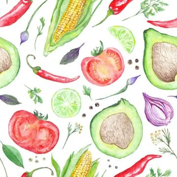 Vegetarian Vegetable Pattern Stock Illustration