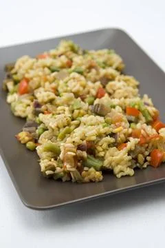  Vegetarische Paella - Vegetarian Paella Vegetarische Reispfanne mit Papri... Stock Photos