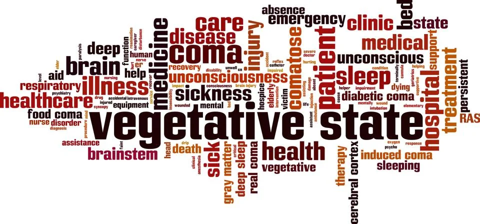 Vegetative state word cloud Stock Illustration