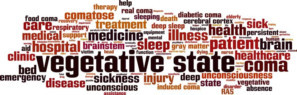 Vegetative state word cloud Stock Illustration