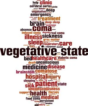 Vegetative state word cloud Stock Illustration