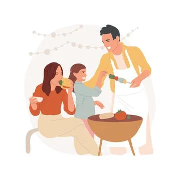 Veggie BBQ abstract concept vector illustration. Illustrazione stock