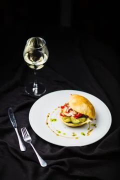 Veggie burger in a bun Stock Photos