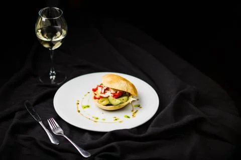 Veggie burger in a bun Stock Photos