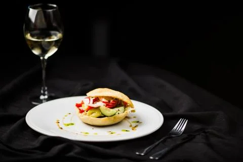 Veggie burger in a bun Stock Photos