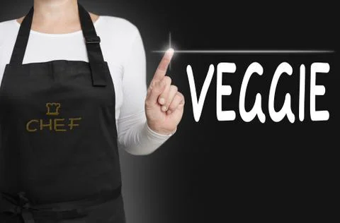 Veggie concept cook Touchscreen background Stock Photos
